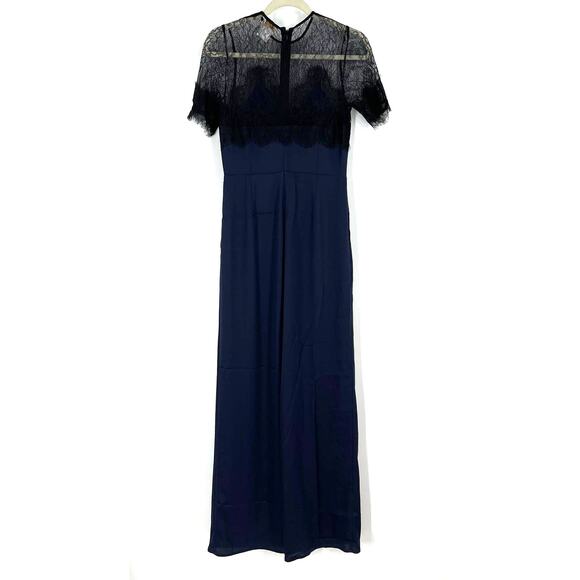 Anthropologie Foxiedox Nixie Lace Jumpsuit Navy Blue Women’s Small - Picture 3 of 9